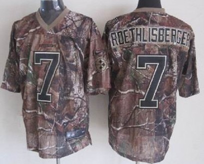 Men's Pittsburgh Steelers #7 Ben Roethlisberger Camo Nik Elite Jersey