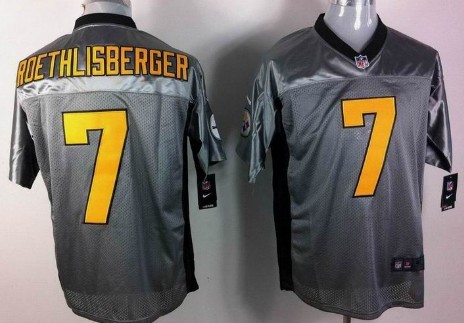 Men's Pittsburgh Steelers #7 Ben Roethlisberger Gray Nik Elite Jersey