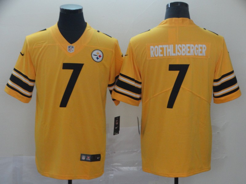 Men's Pittsburgh Steelers #7 Ben Roethlisberger Nike Gold Inverted Legend Jersey