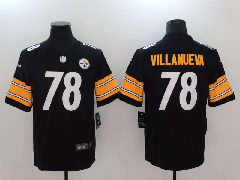 Men's Pittsburgh Steelers #78 Alejandro Villanueva Nike Black Player Game Football Jersey