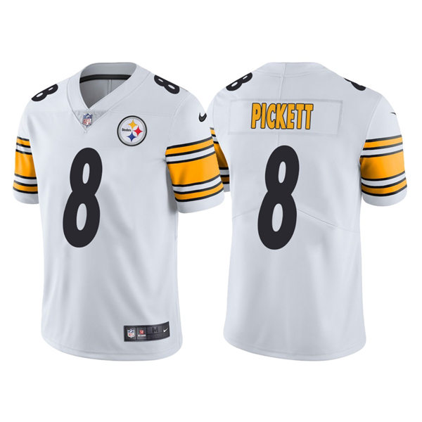Men's Pittsburgh Steelers #8 Kenny Pickett Nike White Vapor Limited Player Jersey