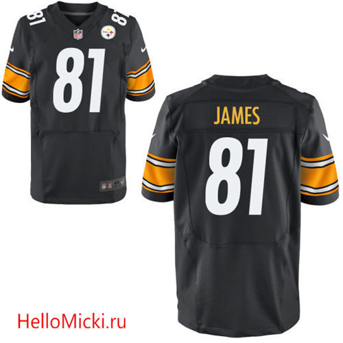 Men's Pittsburgh Steelers #81 Jesse James Black Team Color Nike Elite Jersey