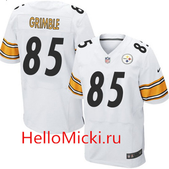 Men's Pittsburgh Steelers #85 Xavier Grimble White Road Stitched NFL Nike Elite Jersey