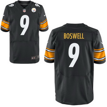 Men's Pittsburgh Steelers #9 Chris Boswell Black Team Color Stitched NFL Nike Elite Jersey