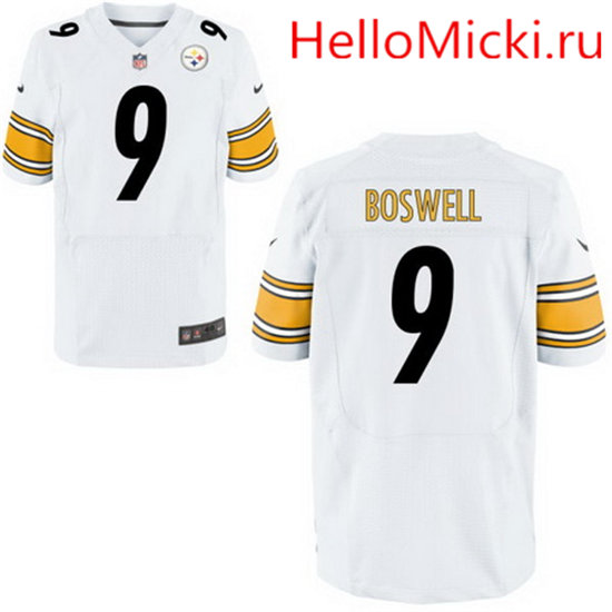 Men's Pittsburgh Steelers #9 Chris Boswell White Road Stitched NFL Nike Elite Jersey