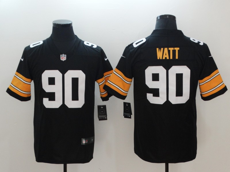 Men's Pittsburgh Steelers #90 T. J. Watt Nike Black Big Number Alternate Limited Jersey