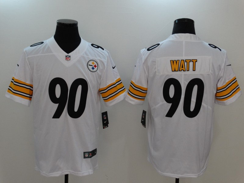 Men's Pittsburgh Steelers #90 T. J. Watt ike White Limited Football Jersey
