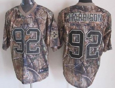 Men's Pittsburgh Steelers #92 James Harrison Camo Nik Elite Jersey