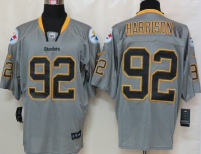 Men's Pittsburgh Steelers #92 James Harrison Lights Out Gray Nik Elite Jersey