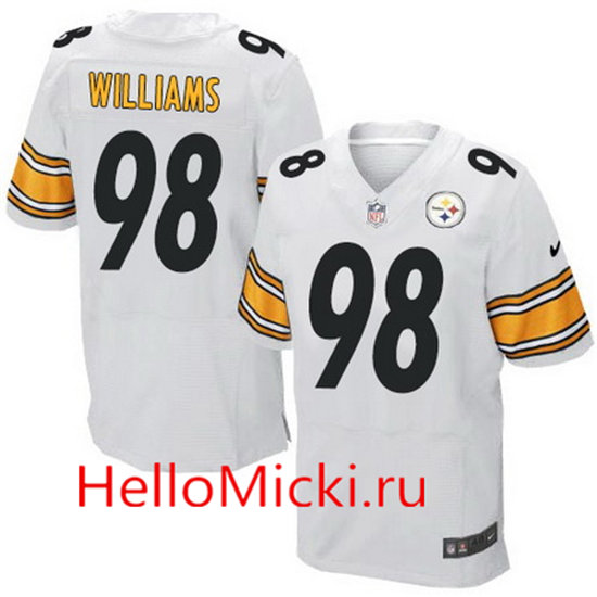 Men's Pittsburgh Steelers #98 Vince Williams White Road Stitched NFL Nike Elite Jersey