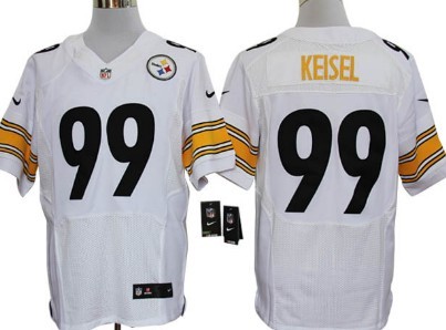 Men's Pittsburgh Steelers #99 Brett Keisel White Nik Elite Jersey