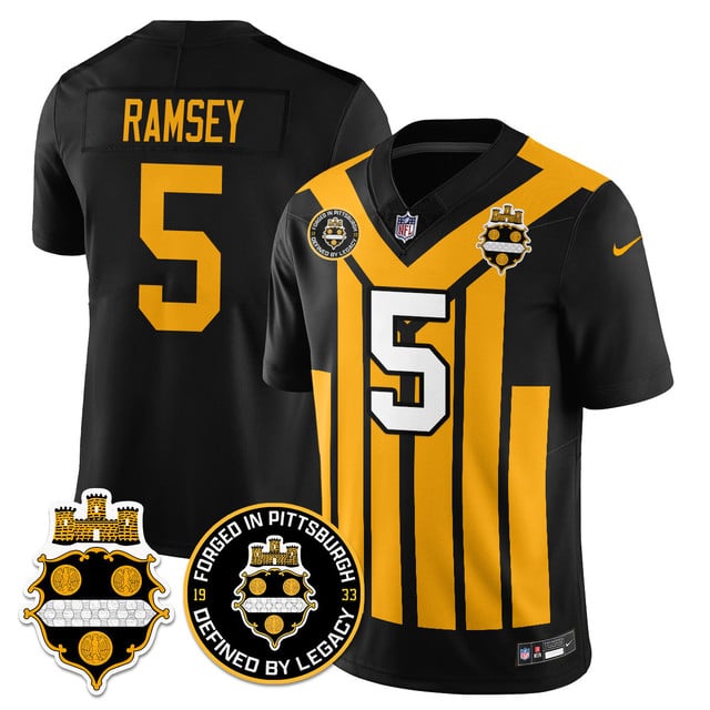 Men's Pittsburgh Steelers Alternate 1933 Throwback Limited Jersey - All Stitched Jalen Ramsey - 5