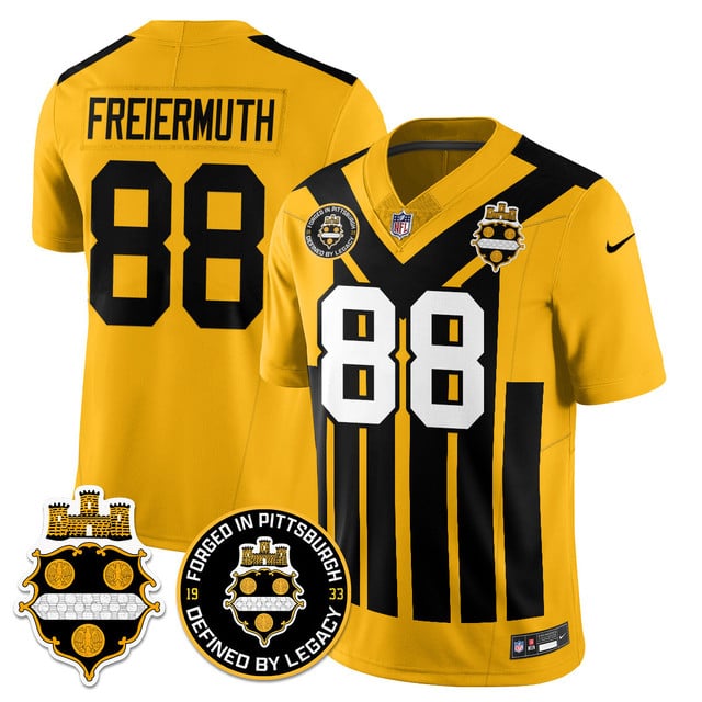 Men's Pittsburgh Steelers Alternate 1933 Throwback Limited Jersey - All Stitched Pat Freiermuth  - 88