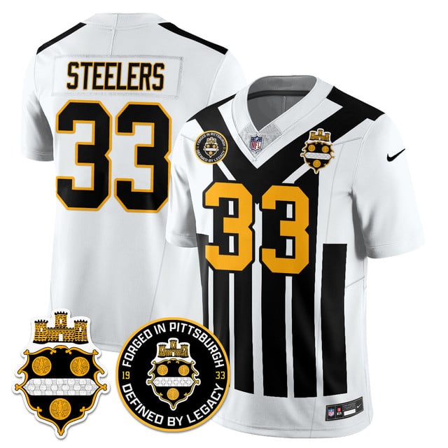 Men's Pittsburgh Steelers Alternate 1933 Throwback Limited Jersey - All Stitched Steelers -   33