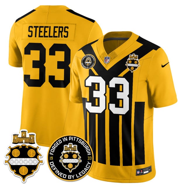 Men's Pittsburgh Steelers Alternate 1933 Throwback Limited Jersey - All Stitched Steelers  - 33