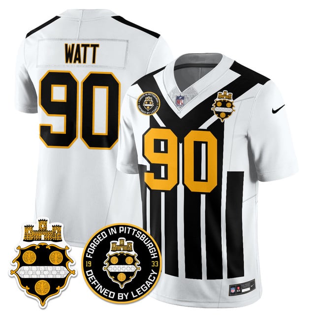 Men's Pittsburgh Steelers Alternate 1933 Throwback Limited Jersey - All Stitched T. J. Watt  - 90
