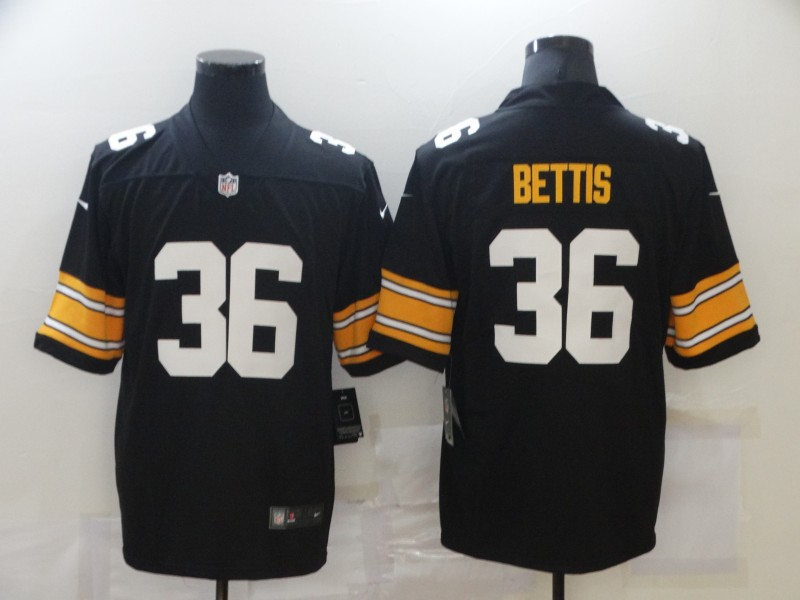Men's Pittsburgh Steelers Retired Player #36 Jerome Bettis Nike Black Alternate Football Jersey