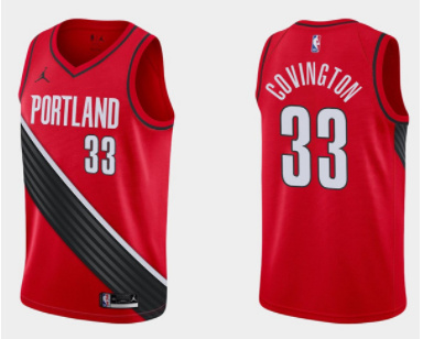 Men's Portland Trail Blazers #33 Robert Covington Red Statement Edition Stitched Basketball Jersey