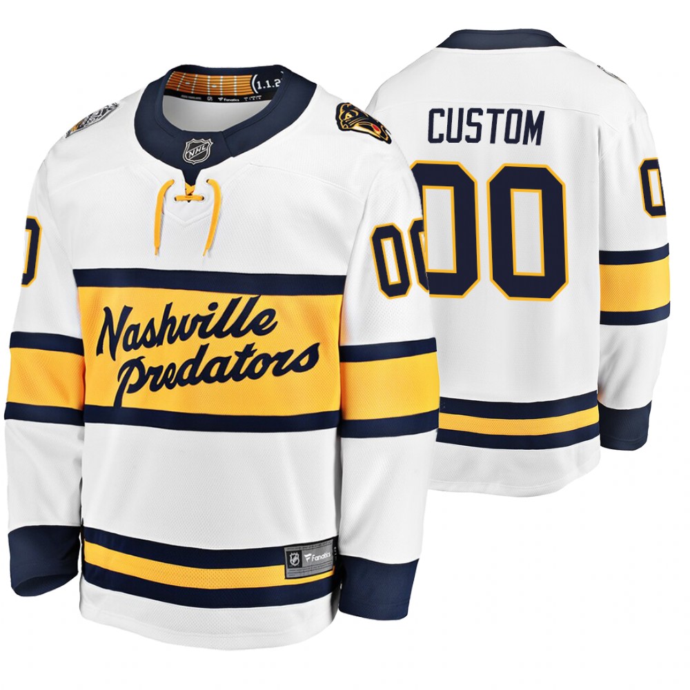 Men's Predators #00 Custom 2020 Winter Classic Jersey - White