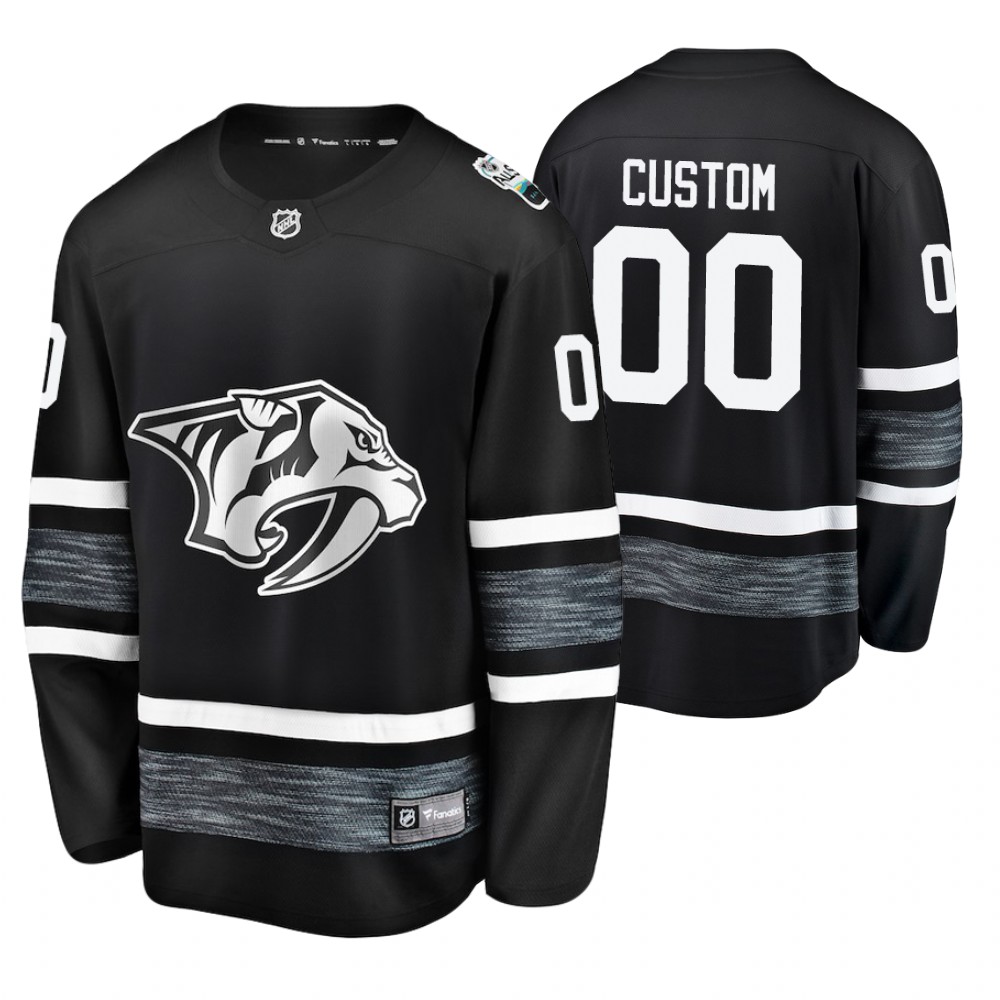 Men's Predators #00 Custom Black 2019 NHL All-Star Jersey