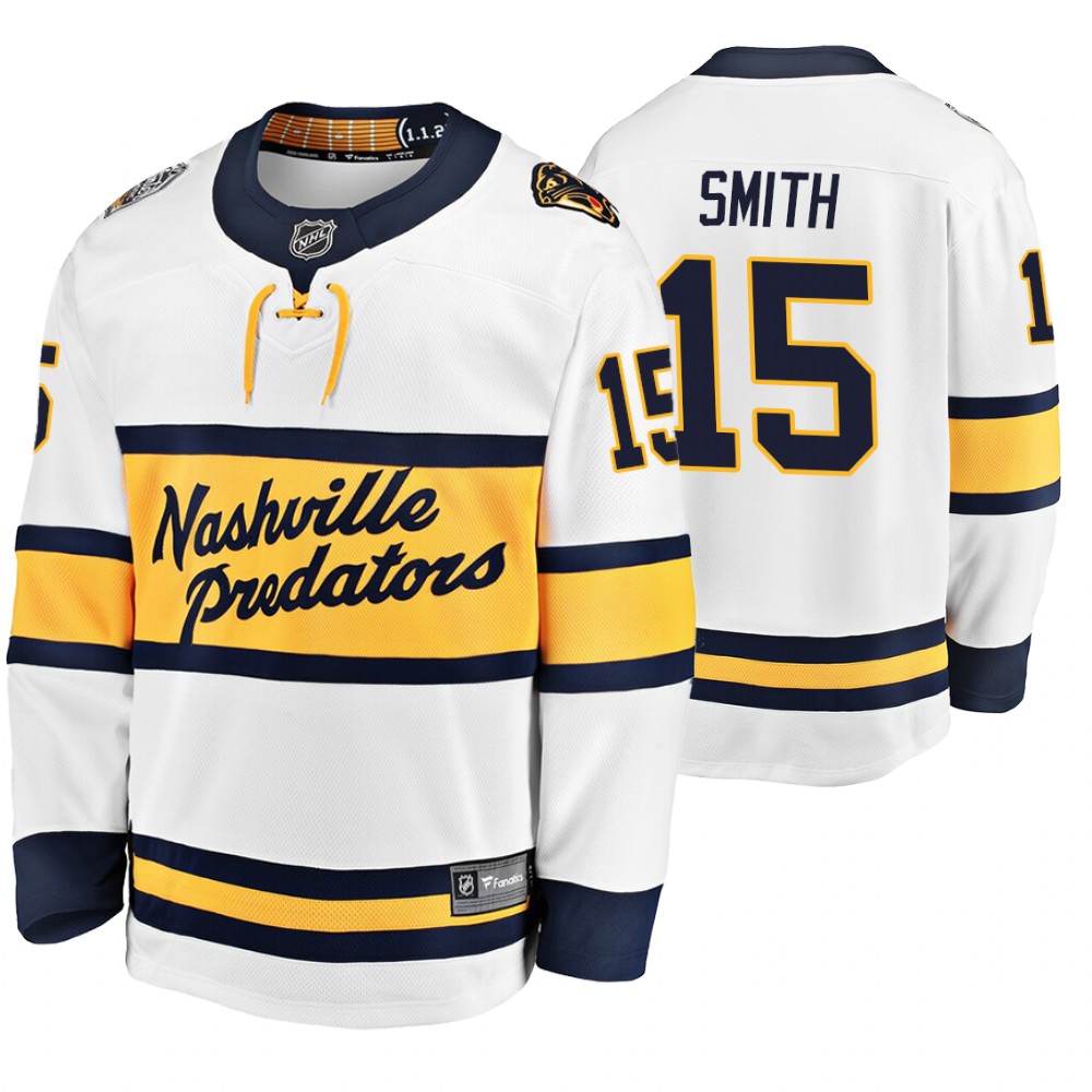 Men's Predators #15 Craig Smith 2020 Winter Classic Jersey - White