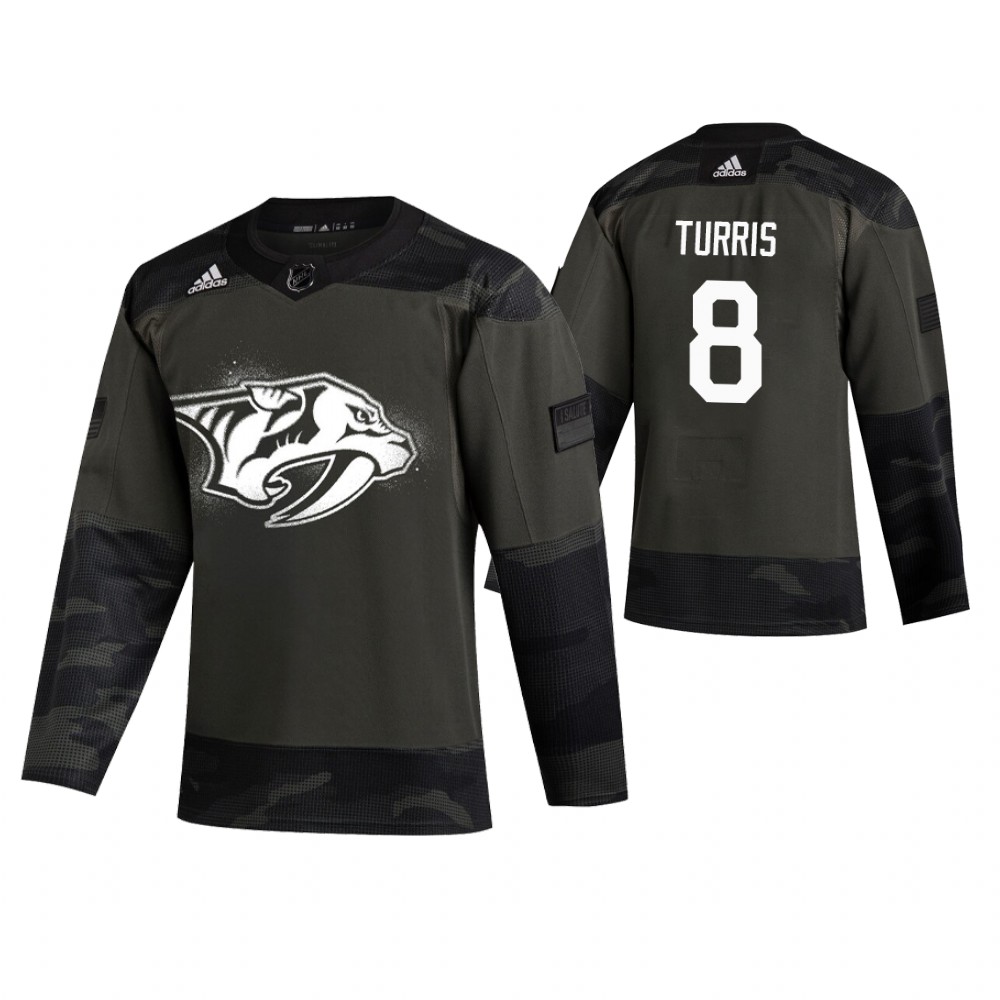 Men's Predators #8 Kyle Turris Authentic 2019 Veterans Day Jersey Camo
