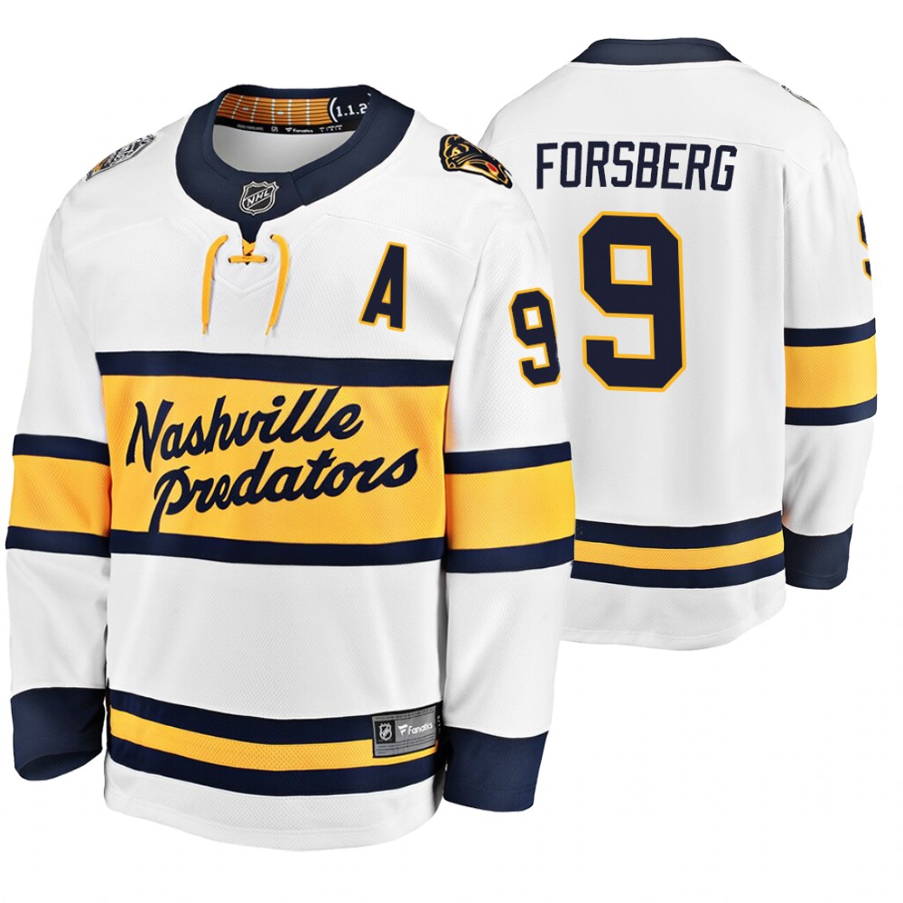 Men's Predators #9 Filip Forsberg 2020 Winter Classic Jersey - White