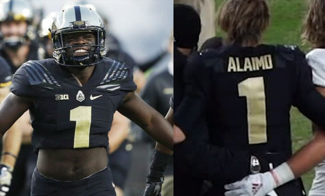 Men's Purdue Boilermakers #1 Michael Alaimo Nike Black College Game Football Jersey