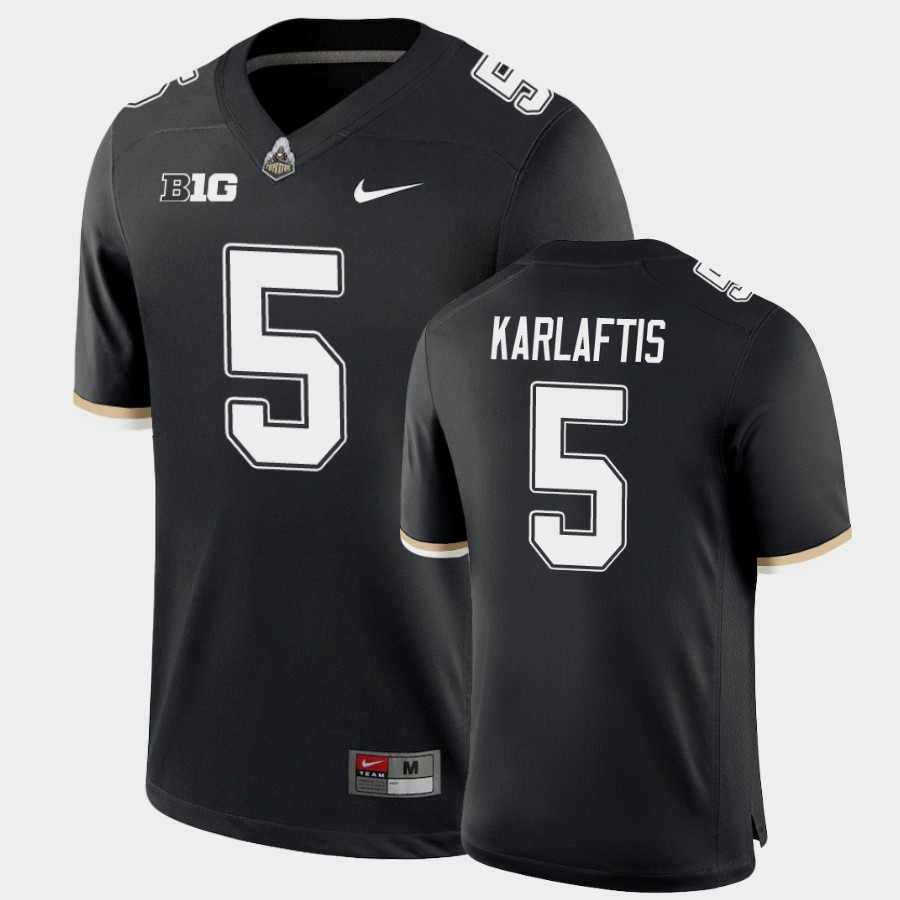 Men's Purdue Boilermakers #5 George Karlaftis Nike Black Throwback Football Jersey
