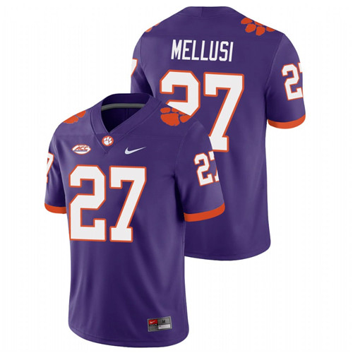 Men's Purple Clemson Tigers Chez Mellusi College Football Playoff Game Jersey