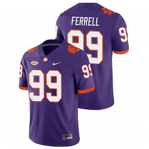 Men's Purple Clemson Tigers Clelin Ferrell College Football Playoff Game Jersey
