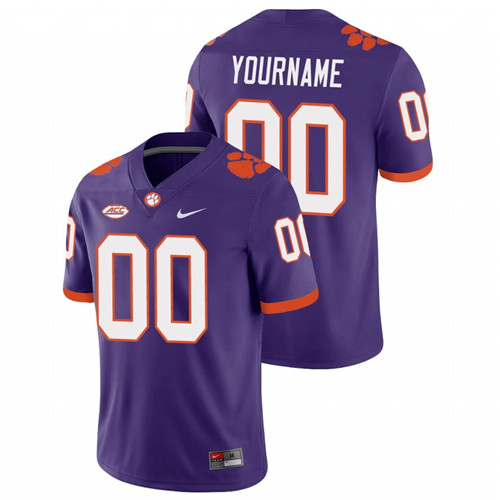 Men's Purple Clemson Tigers Custom College Football Playoff Game Jersey