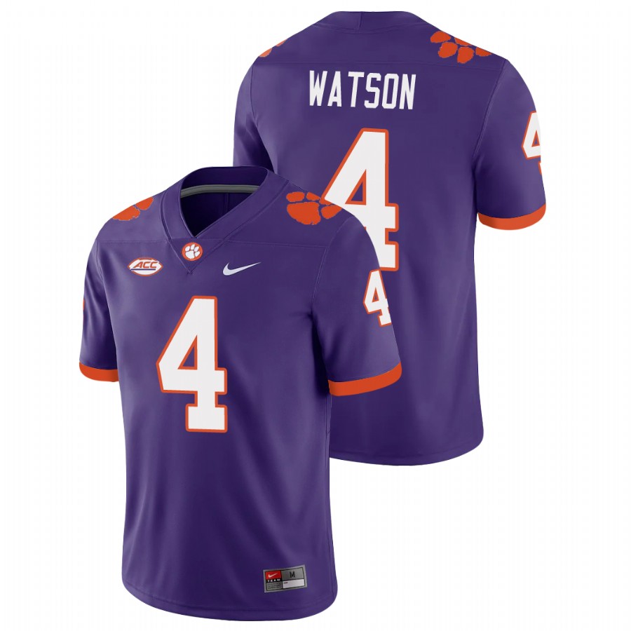 Men's Purple Clemson Tigers Deshaun Watson College Football Playoff Game Jersey