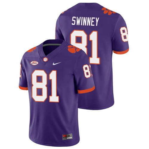 Men's Purple Clemson Tigers Drew Swinney College Football Playoff Game Jersey