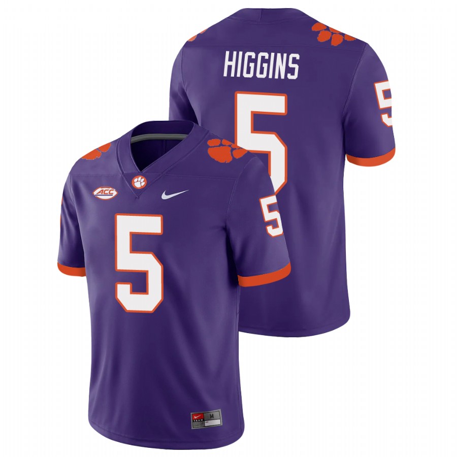 Men's Purple Clemson Tigers Tee Higgins College Football Playoff Game Jersey