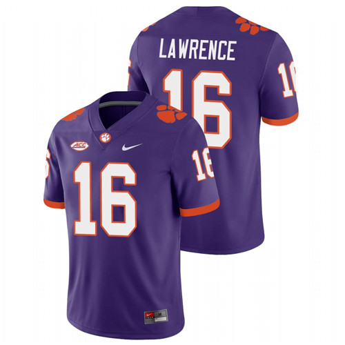Men's Purple Clemson Tigers Trevor Lawrence College Football Playoff Game Jersey