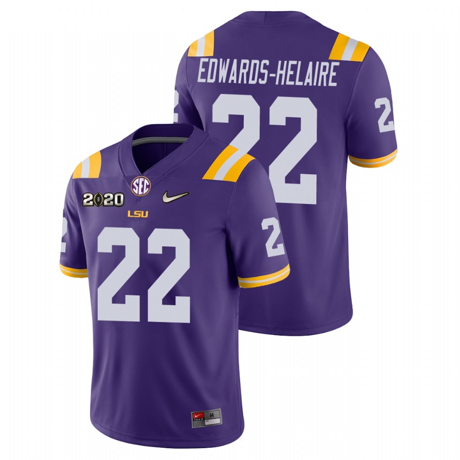 Men's Purple LSU Tigers Clyde Edwards-Helaire College Football Game Jersey