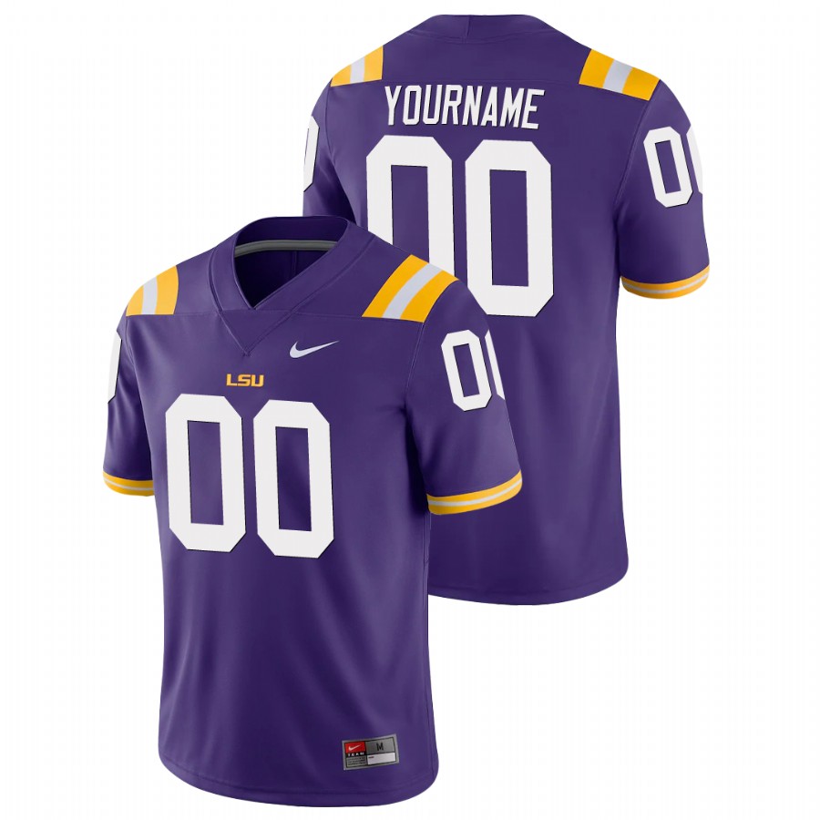 Men's Purple LSU Tigers Custom Game College Football Jersey