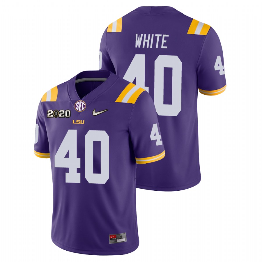 Men's Purple LSU Tigers Devin White College Football Game Jersey