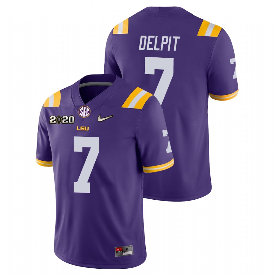 Men's Purple LSU Tigers Grant Delpit College Football Game Jersey