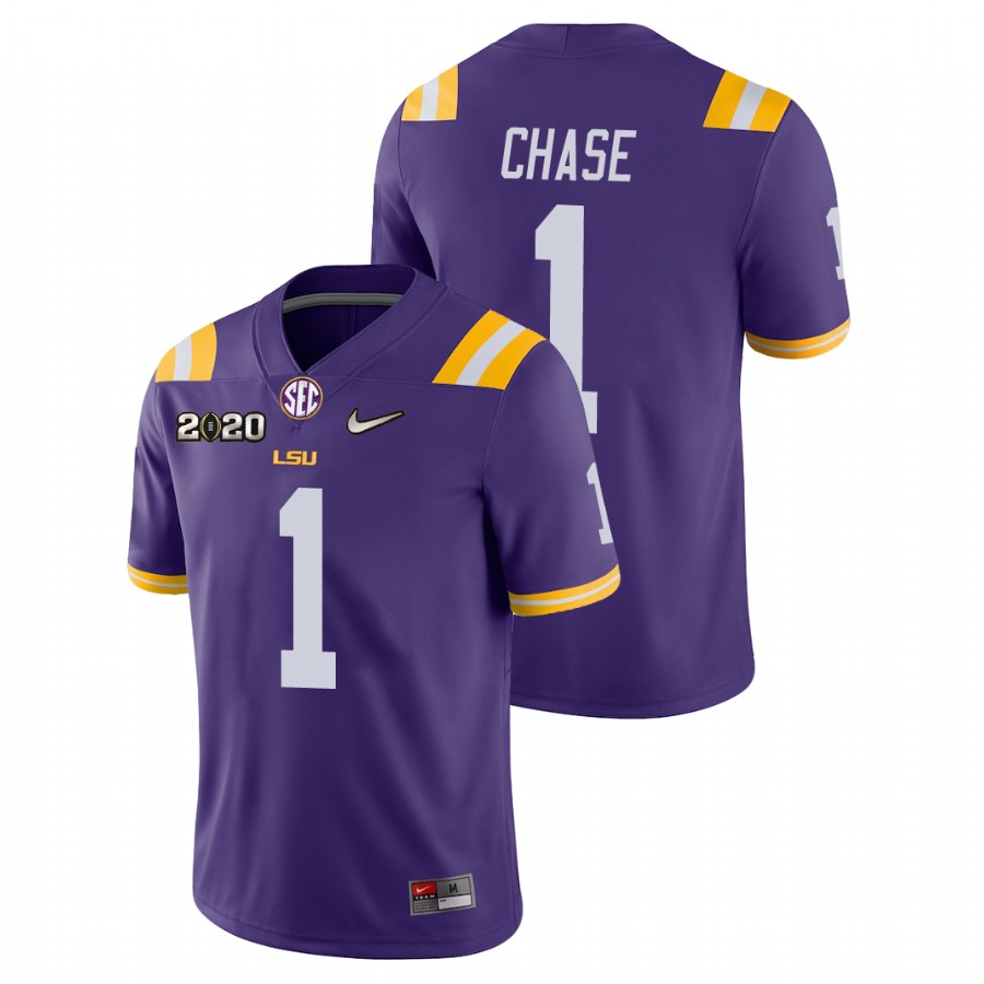 Men's Purple LSU Tigers Ja'Marr Chase College Football Game Jersey