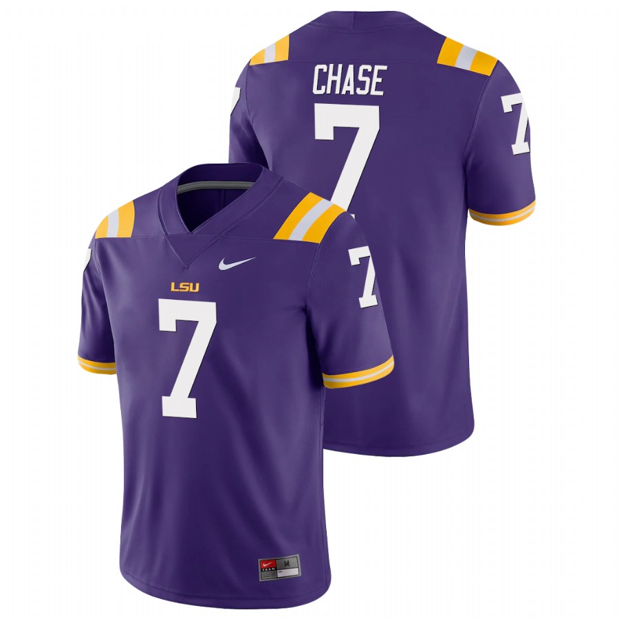 Men's Purple LSU Tigers Ja'Marr Chase Game College Football Jersey