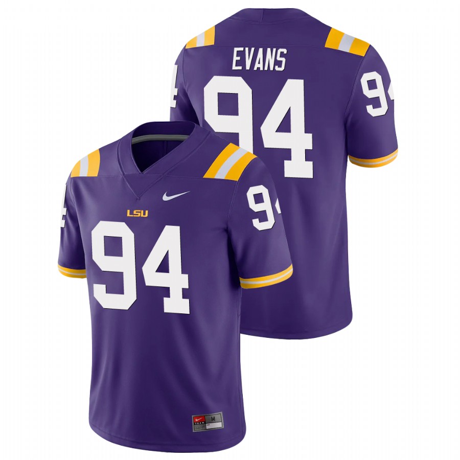 Men's Purple LSU Tigers Joseph Evans Game College Football Jersey