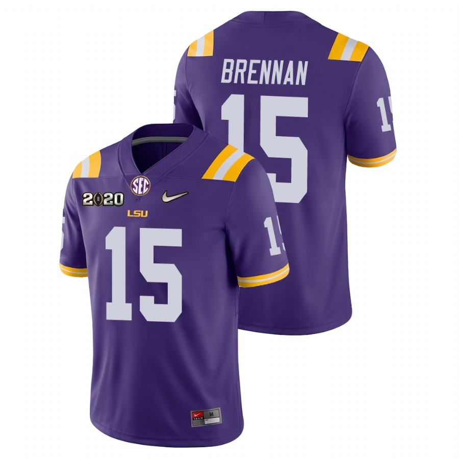 Men's Purple LSU Tigers Myles Brennan College Football Game Jersey