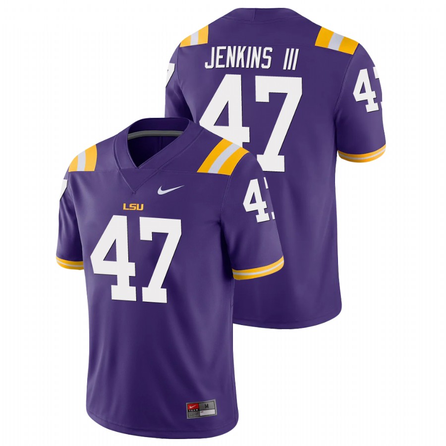 Men's Purple LSU Tigers Nelson Jenkins III Game College Football Jersey