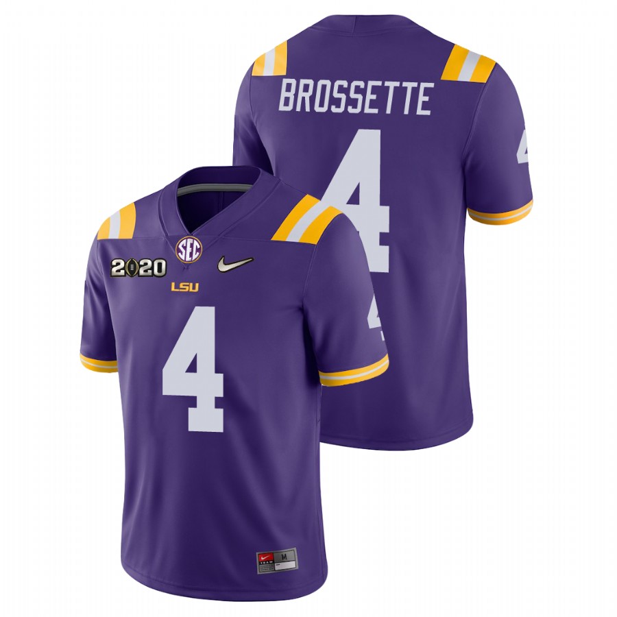 Men's Purple LSU Tigers Nick Brossette College Football Game Jersey