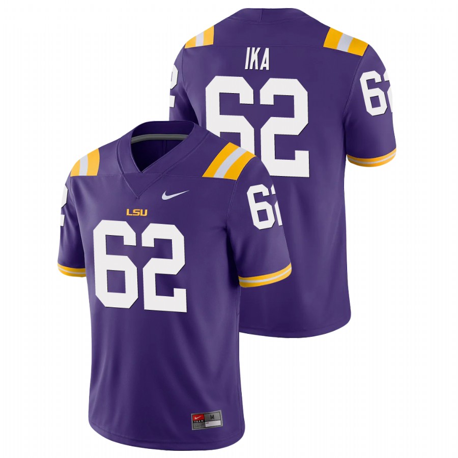 Men's Purple LSU Tigers Siaki Ika Game College Football Jersey