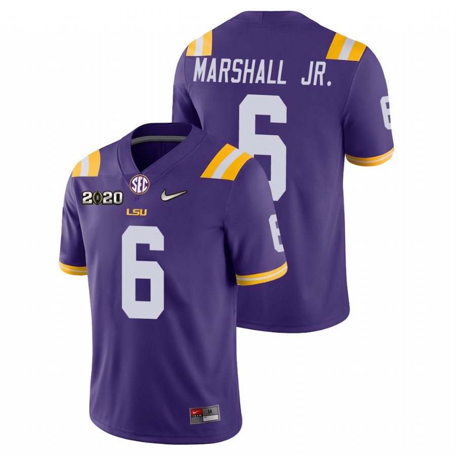 Men's Purple LSU Tigers Terrace Marshall Jr. College Football Game Jersey