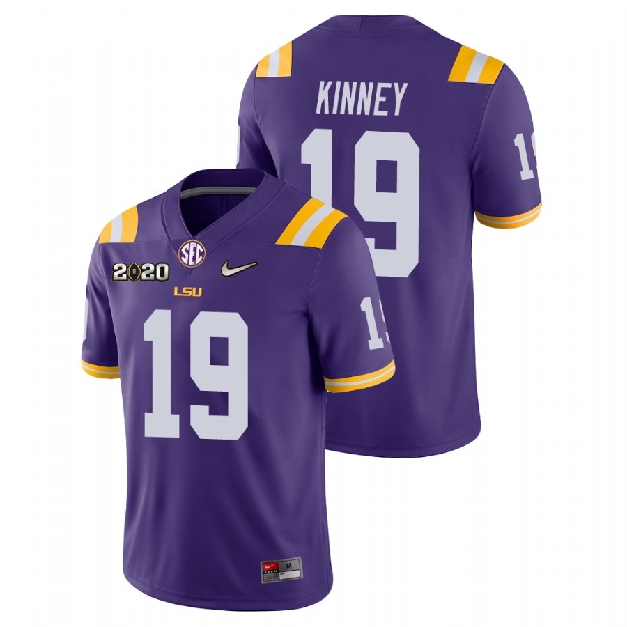 Men's Purple LSU Tigers Walker Kinney College Football Game Jersey