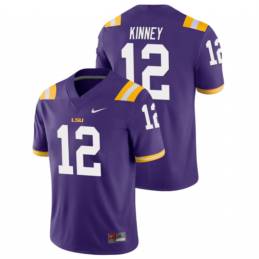 Men's Purple LSU Tigers Walker Kinney Game College Football Jersey